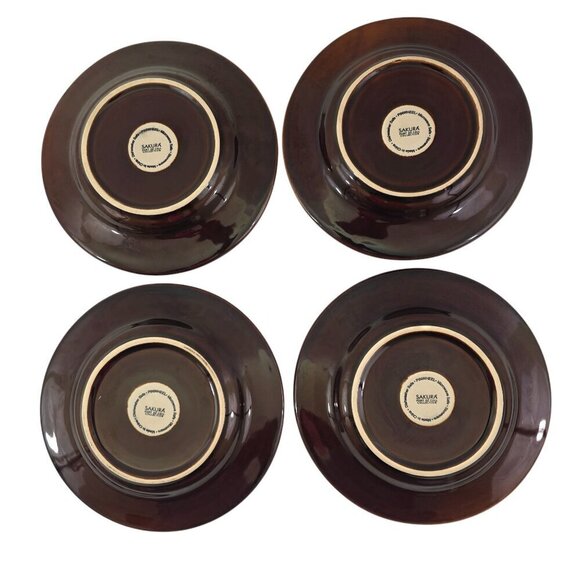 Sakura Port of Call Pinwheel 8” Stoneware Salad Luncheon Plates – Set of 4 - Picture 8 of 14